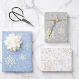 Elegant Gold Kerstmis Snowflake Patroon Inpakpapier Vel