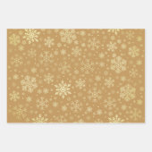 Elegant Gold Kerstmis Snowflake Patroon Inpakpapier Vel (Voorkant 3)