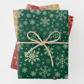 Elegant Gold Kerstmis Snowflake Patroon Inpakpapier Vel (In situ)