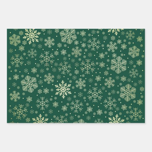 Elegant Gold Kerstmis Snowflake Patroon Inpakpapier Vel (Voorkant)