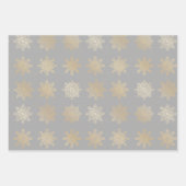 Elegant Gold Kerstmis Snowflake Patroon Inpakpapier Vel (Voorkant 3)