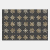 Elegant Gold Kerstmis Snowflake Patroon Inpakpapier Vel (Voorkant 2)