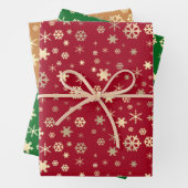 Elegant Gold Kerstmis Snowflake Patroon Inpakpapier Vel (In situ)