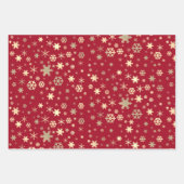 Elegant Gold Kerstmis Snowflake Patroon Inpakpapier Vel (Voorkant)