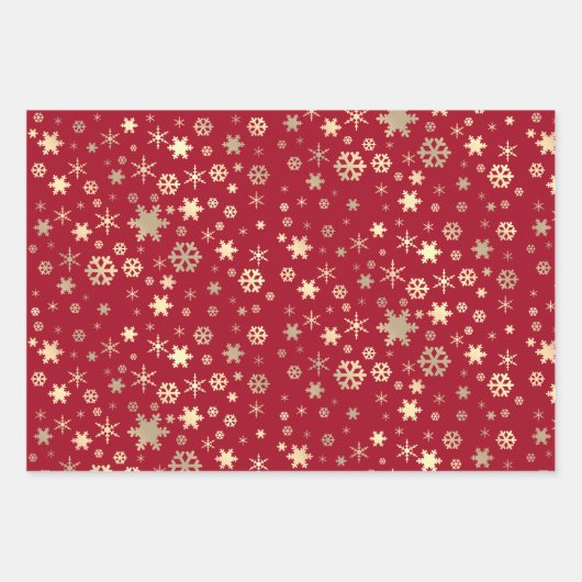 Elegant Gold Kerstmis Snowflake Patroon Inpakpapier Vel (Voorkant)
