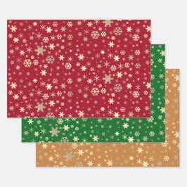 Elegant Gold Kerstmis Snowflake Patroon Inpakpapier Vel