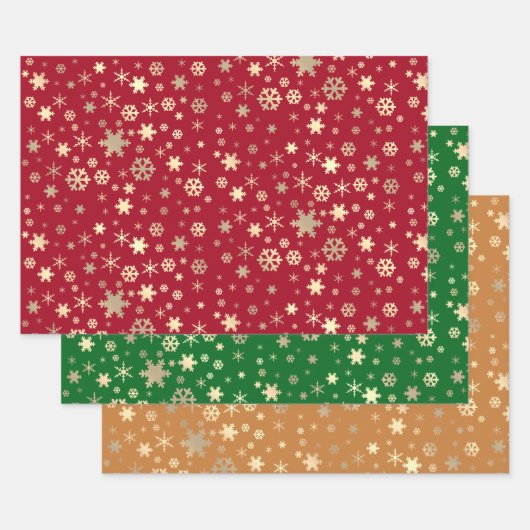Elegant Gold Kerstmis Snowflake Patroon Inpakpapier Vel (Set)