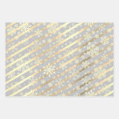 Elegant Gold Kerstmis Snowflake Patroon Inpakpapier Vel (Voorkant 3)