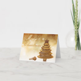 Elegant Gold Kerstmis Tree-feestkaart Feestdagen Kaart