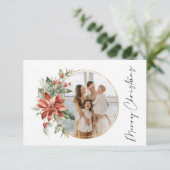 Elegant Gold Kerstmis Wreatfoto-kaarten Bedankkaart (Staand voorkant)