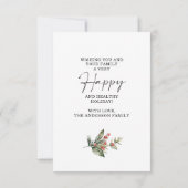 Elegant Gold Kerstmis Wreatfoto-kaarten Bedankkaart (Achterkant)