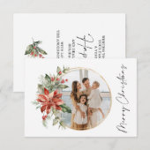 Elegant Gold Kerstmis Wreatfoto-kaarten Bedankkaart (Voorkant / Achterkant)