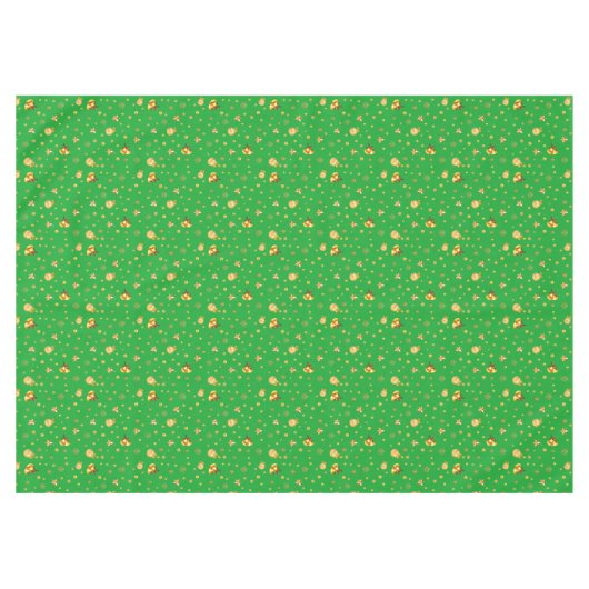 Elegant Gold-kerstpatroon op groen Tafelkleed (Voorkant (Horizontaal))