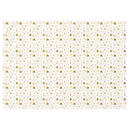 Elegant Gold-kerstpatroon op wit Tafelkleed (Voorkant (Horizontaal))