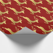 Elegant Gold-kerstrendierpatroon Cadeaupapier (Hoek)