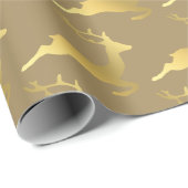 Elegant Gold-kerstrendierpatroon Cadeaupapier (Rol Hoek)