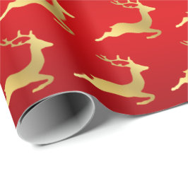Elegant Gold-kerstrendierpatroon Cadeaupapier