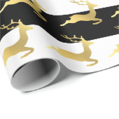 Elegant Gold-kerstrendierpatroon Cadeaupapier (Rol Hoek)