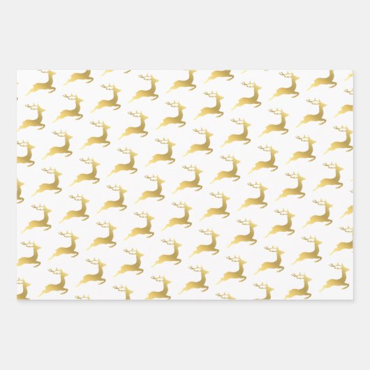 Elegant Gold-kerstrendierpatroon Inpakpapier Vel (Voorkant 3)