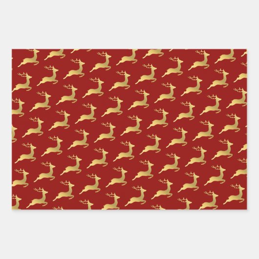 Elegant Gold-kerstrendierpatroon Inpakpapier Vel (Voorkant 2)