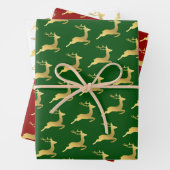 Elegant Gold-kerstrendierpatroon Inpakpapier Vel (In situ)
