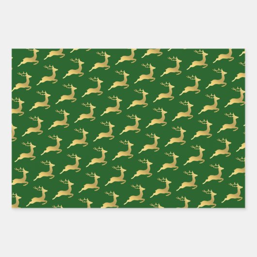 Elegant Gold-kerstrendierpatroon Inpakpapier Vel (Voorkant)