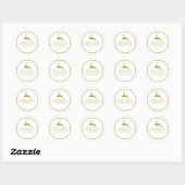 Elegant Gold-kerstrenrenrenderadres Ronde Sticker (Vel)