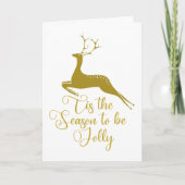 Elegant Gold-kerstrenrenrendierte Dit is het seizo Kaart (Voorkant)