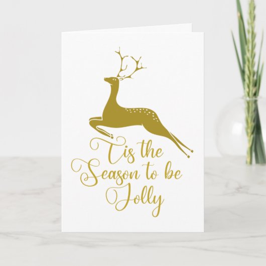 Elegant Gold-kerstrenrenrendierte Dit is het seizo Kaart (Voorkant)