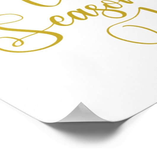 Elegant Gold-kerstrenrenrendierte Dit is het seizo Poster (Hoek)