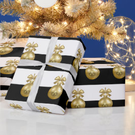 Elegant Gold-kerstsierpatroon Cadeaupapier