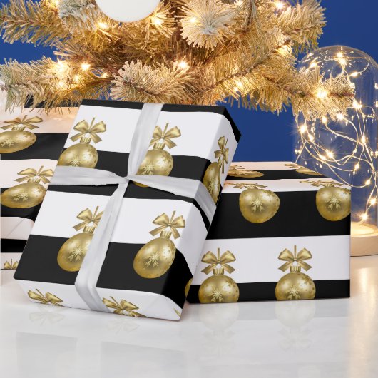 Elegant Gold-kerstsierpatroon Cadeaupapier (Feestdagen)