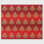 Elegant Gold-kerstsierpatroon Cadeaupapier (Vlak)