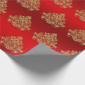 Elegant Gold-kerstsierpatroon Cadeaupapier (Hoek)