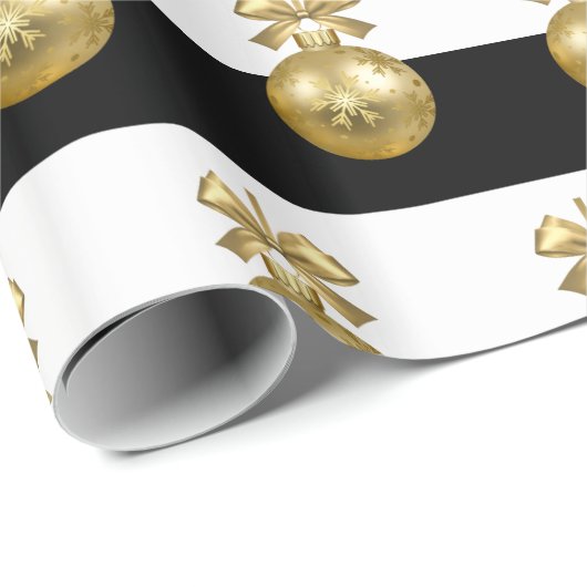 Elegant Gold-kerstsierpatroon Cadeaupapier (Rol Hoek)