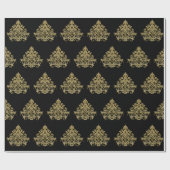 Elegant Gold-kerstsierpatroon Cadeaupapier (Vlak)