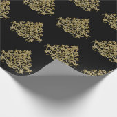 Elegant Gold-kerstsierpatroon Cadeaupapier (Hoek)