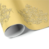 Elegant Gold-kerstsierpatroon Cadeaupapier (Rol Hoek)