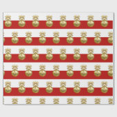 Elegant Gold-kerstsierpatroon Cadeaupapier (Vlak)