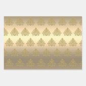 Elegant Gold-kerstsierpatroon Inpakpapier Vel (Voorkant)