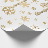Elegant Gold-kerstsnowflake-patroon drift Cadeaupapier (Hoek)