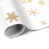 Elegant Gold-kerstsnowflake-patroon drift Cadeaupapier (Rol Hoek)