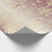 Elegant Gold-kerstsnowflake-patroon drift Cadeaupapier (Hoek)