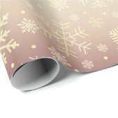 Elegant Gold-kerstsnowflake-patroon drift Cadeaupapier (Rol Hoek)