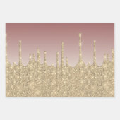 Elegant Gold-kerstsnowflake-patroon drift Inpakpapier Vel (Voorkant 3)