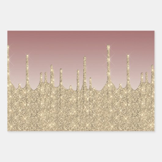 Elegant Gold-kerstsnowflake-patroon drift Inpakpapier Vel (Voorkant 3)