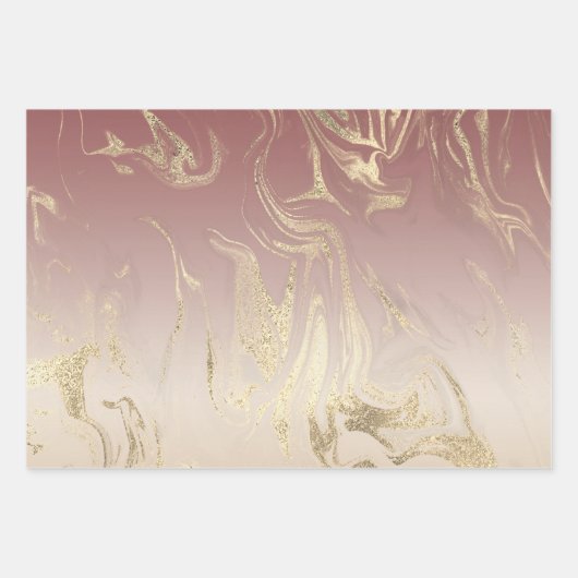 Elegant Gold-kerstsnowflake-patroon drift Inpakpapier Vel (Voorkant 2)