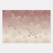 Elegant Gold-kerstsnowflake-patroon drift Inpakpapier Vel (Voorkant)