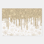 Elegant Gold-kerstsnowflake-patroon drift Inpakpapier Vel (Voorkant)