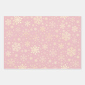 Elegant Gold kerstsnowflake Pattern Wrapping Inpakpapier Vel (Voorkant)